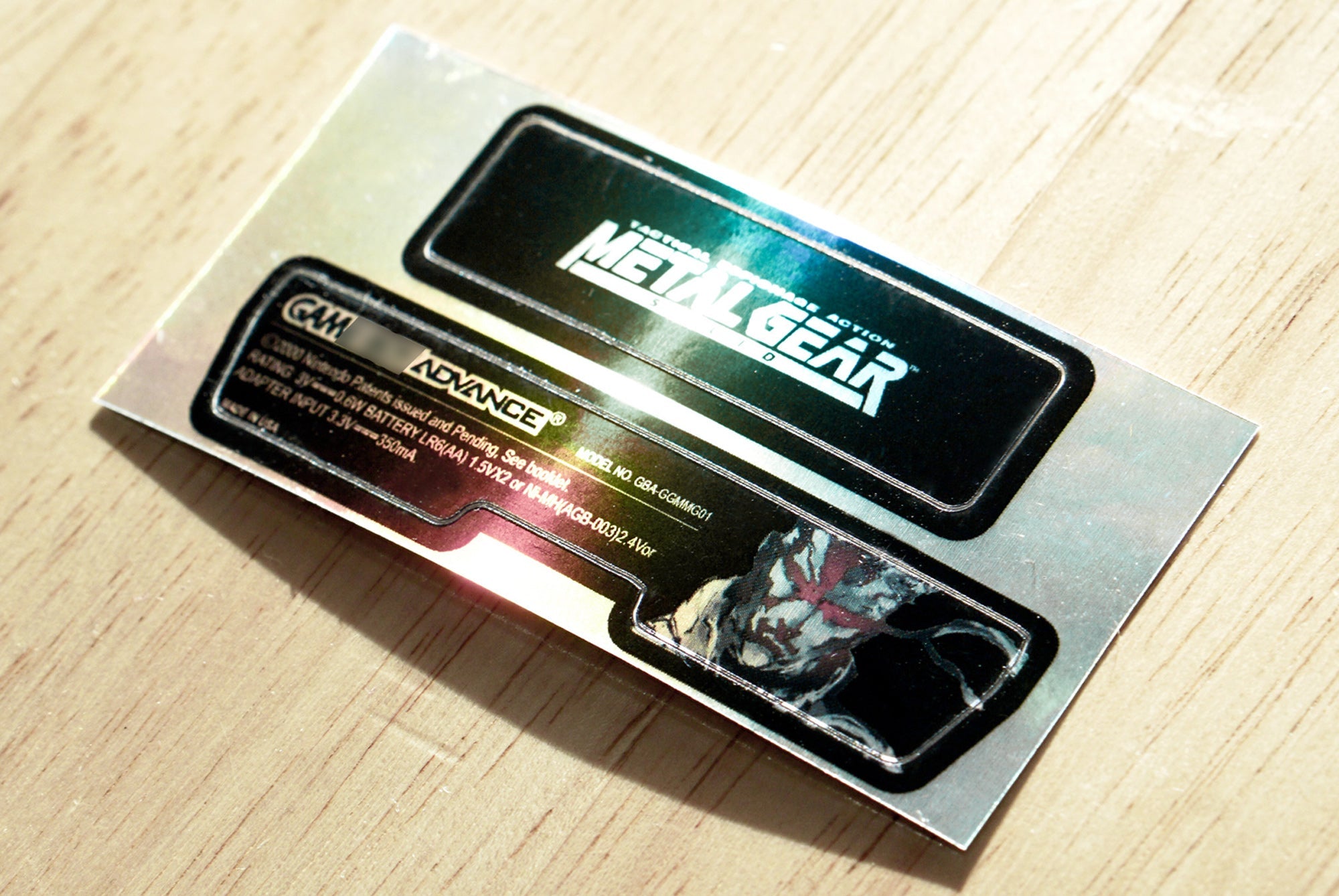 Custom Gameboy Advance GBA Holographic Back Sticker Labels