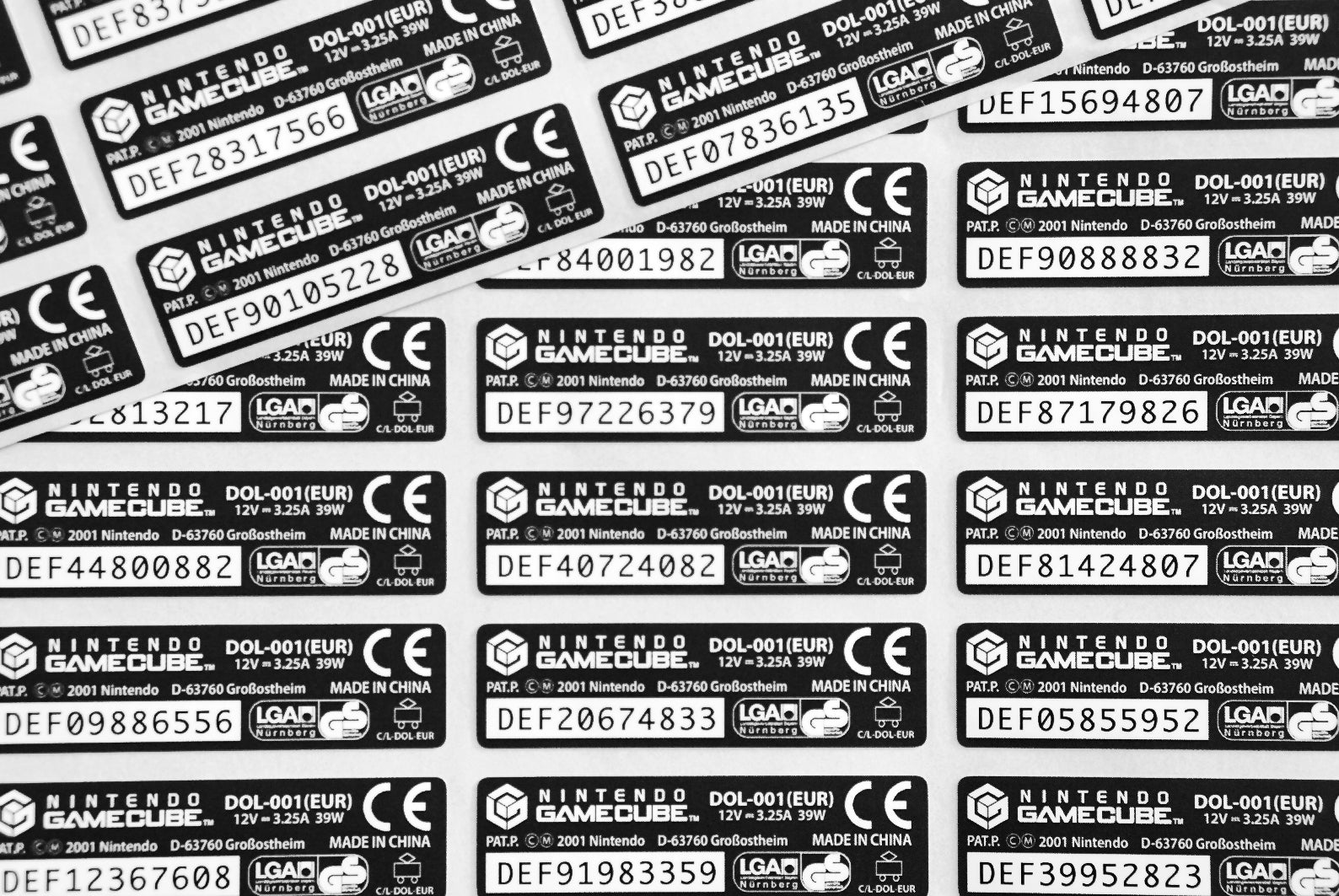 Euro GameCube Console Labels Replacement Sticker Set