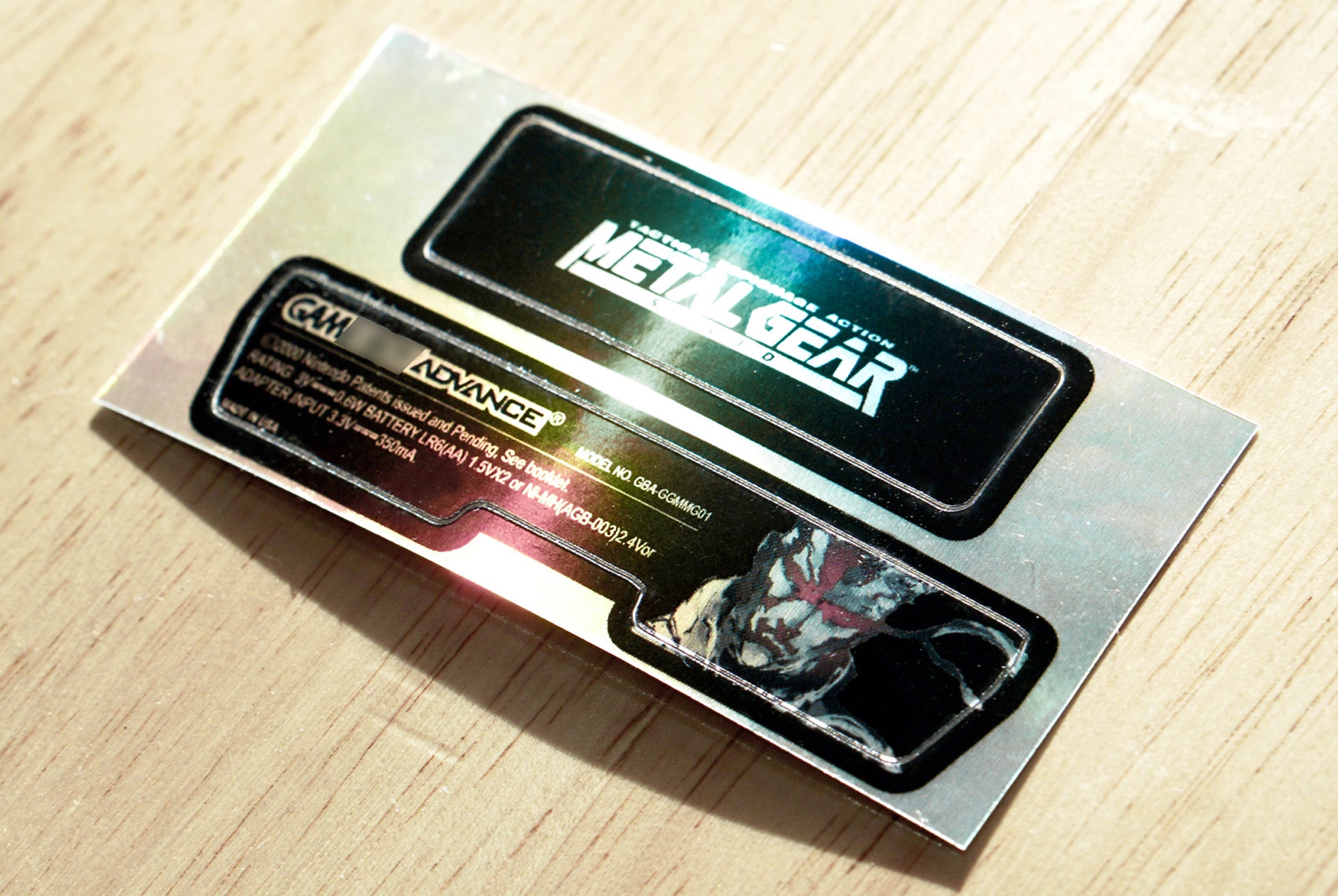 Metal Gear Solid Gameboy Advance GBA Holographic Back Sticker Set