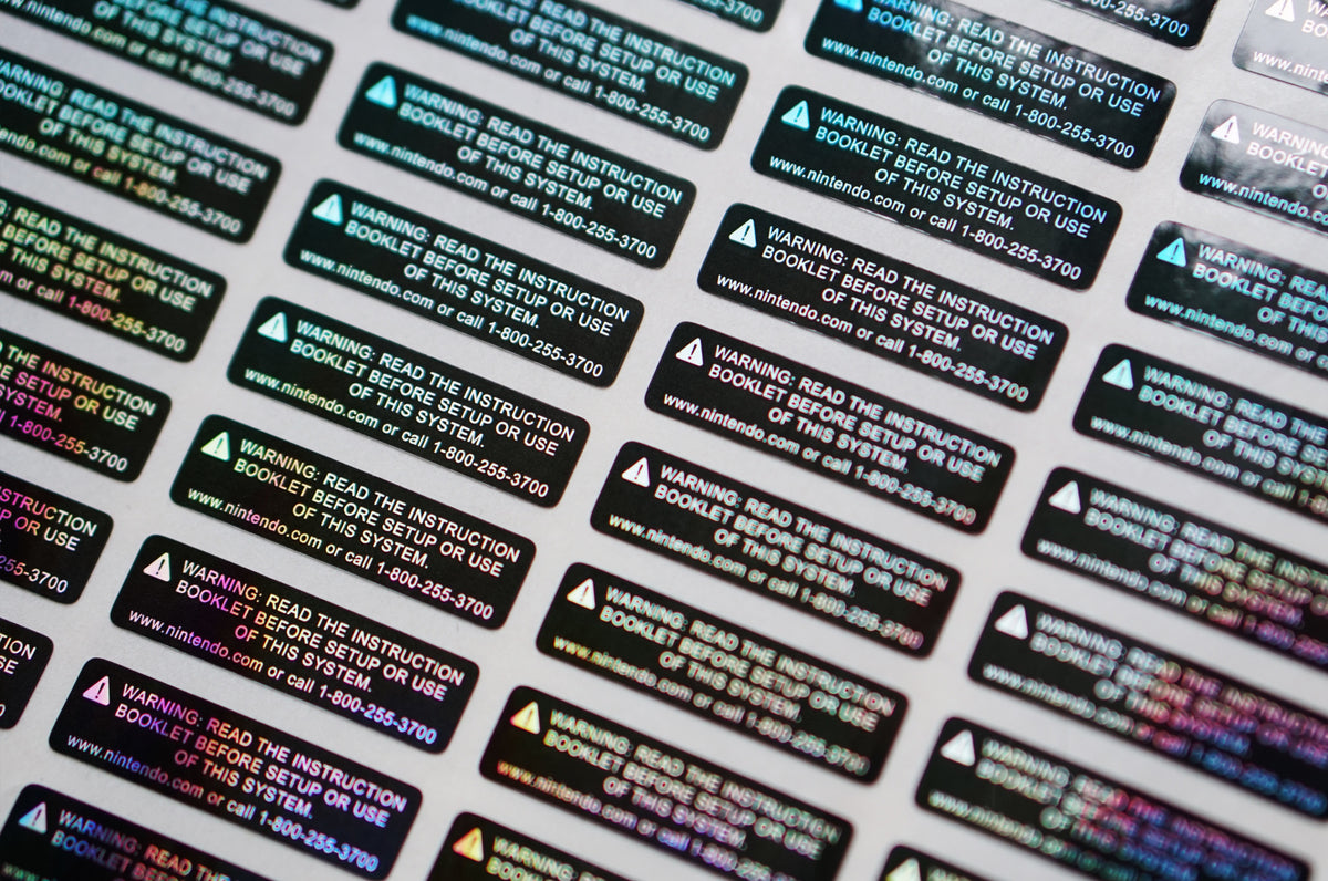 Gameboy Advance GBA Holographic Warning Sticker – Genius Game Mods