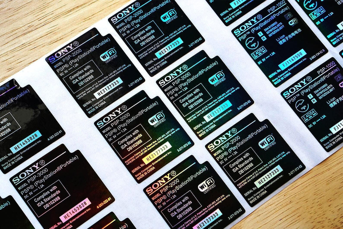 PSP Holographic Replacement Sticker Labels – Genius Game Mods