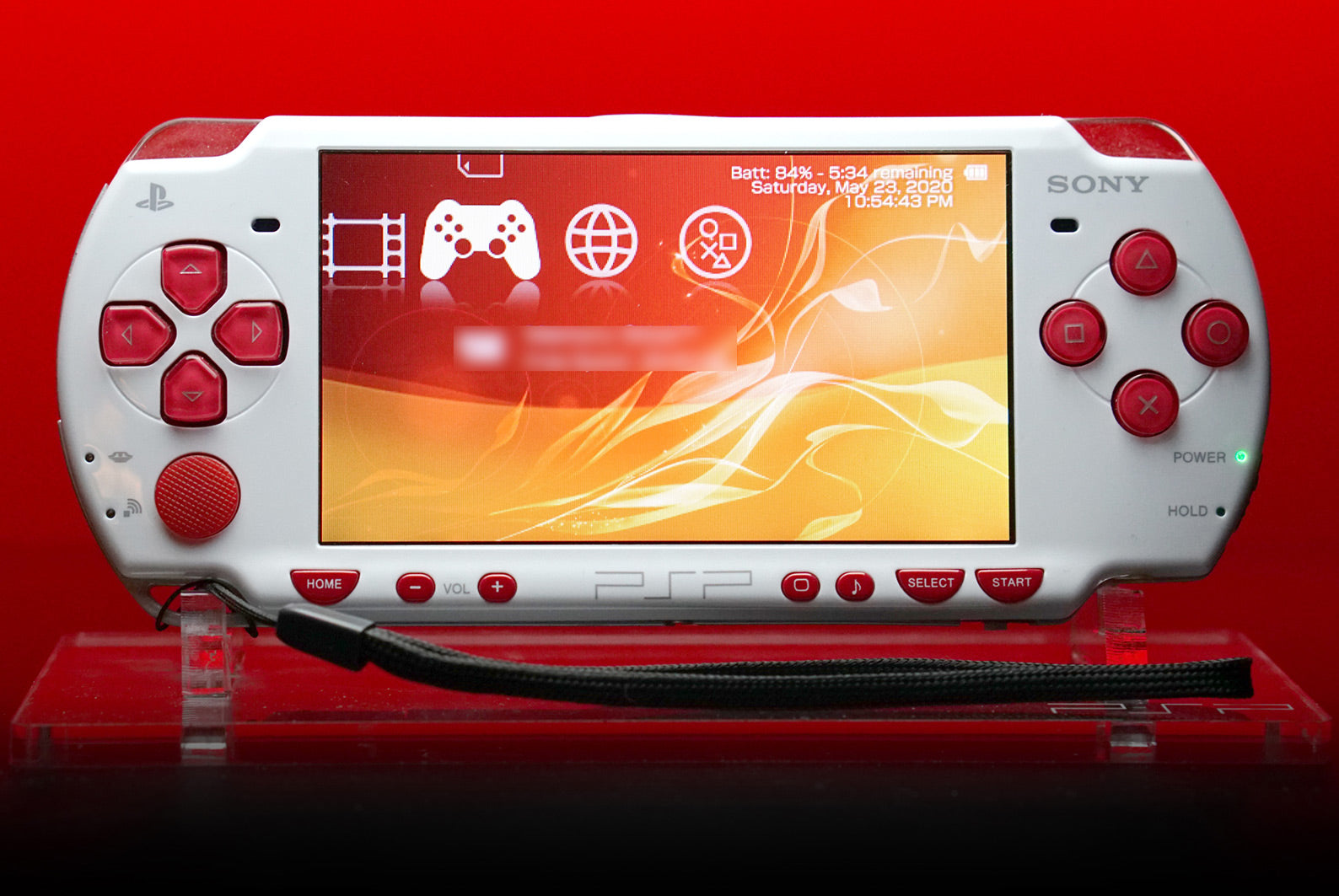 All White w/ Red buttons Sony PSP 2000 Console new housing shell