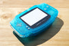 Gameboy Advance GBA IPS ready Glow in the Dark Clear Blue Shell w/ Clear White Buttons