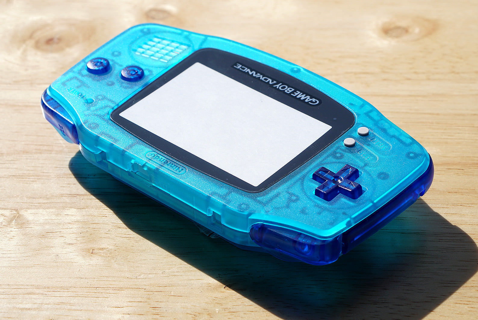 Gameboy Advance GBA IPS ready Glow in the Dark Clear Blue Shell w/ Dark Clear Blue Buttons